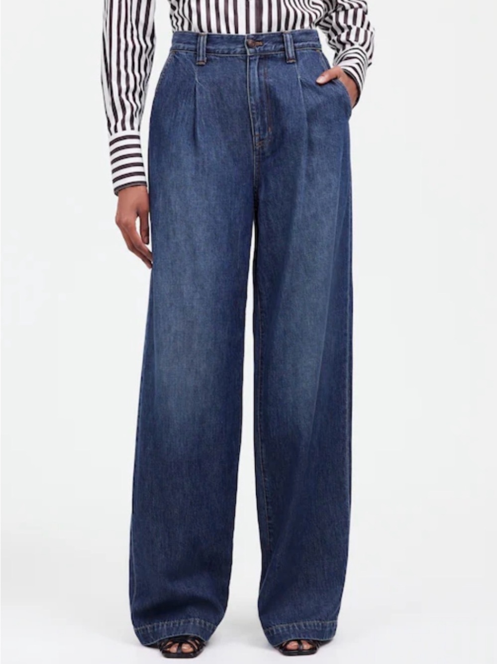 Madewell The Harlow Wide Leg High Rise Jean Fall Classic Dark Wash Womens 28